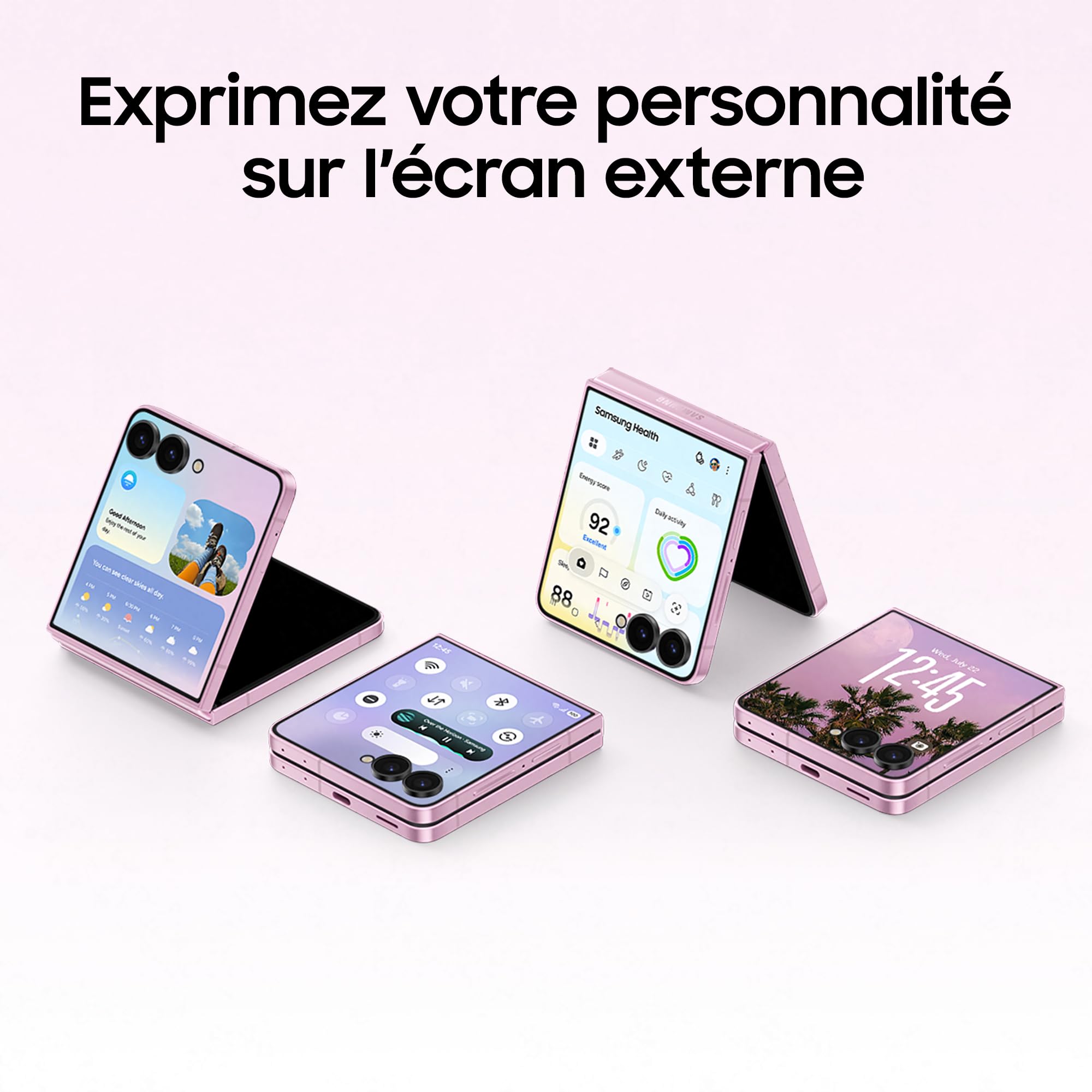 Samsung Galaxy Z Flip8, Smartphone avec IA, 256 Go, Rose, Version FR | Android Smartphone Pliable, Caméra Frontale avec Option Mains Libres, RAM 12 Go, Batterie de 4300 mAh, Fonction FlexWindow