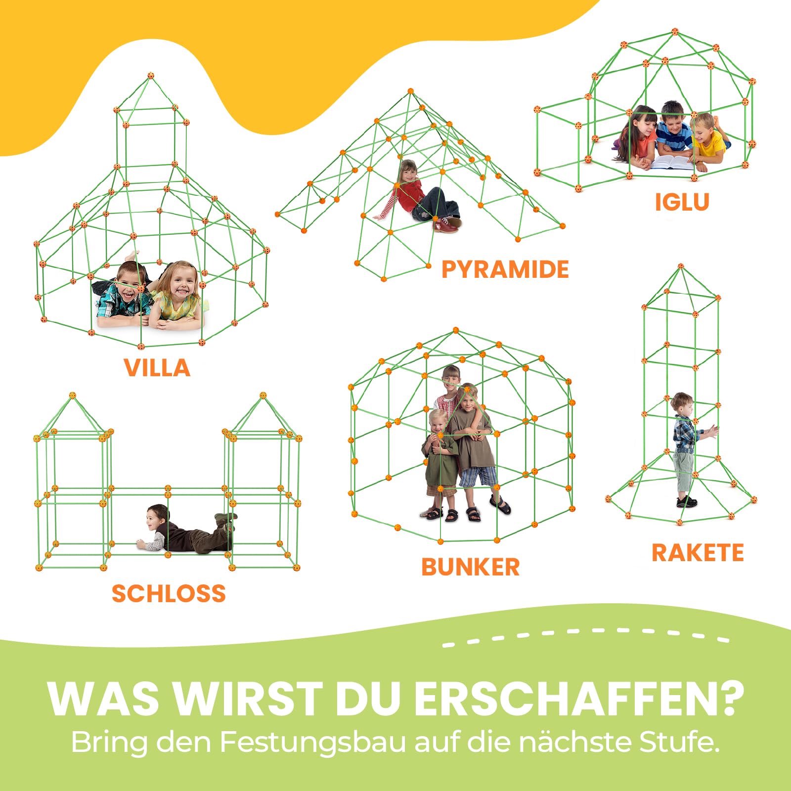 Tiny Land Konstruktionsspielzeug Höhle Bauen Kinder - 130PCS Höhlenbauset | DIY Kreatives Bauset, Garten Spielzeug Kinder Outdoor Indoor für 5+ ahre alt Junge & Mädchen