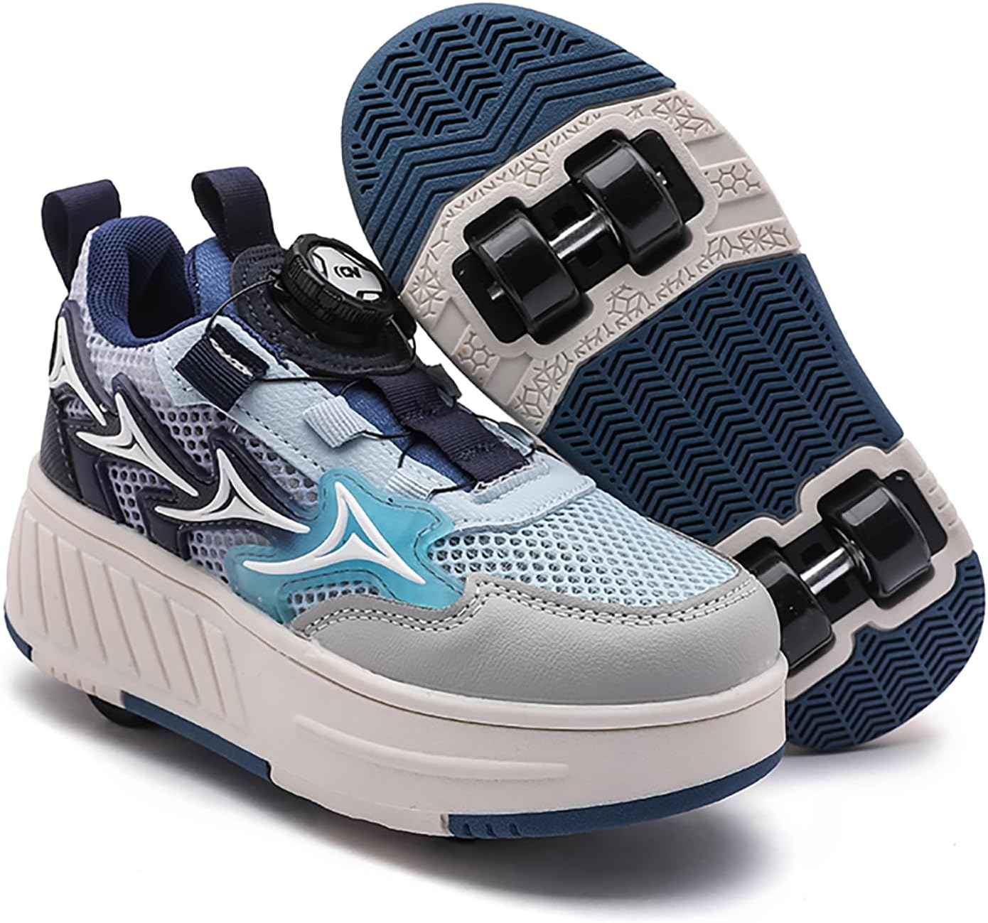 Roller Shoes, Children, Roller Skating, Juniors, Removable, 4 Wheels, Heroes, Kids Sneakers, Dial Type, Wheel Shoes, Unisex, Skateboard Shoes, Outdoor Skating, 7.5 - 9.4 inches (19.0 - 24.0 cm)