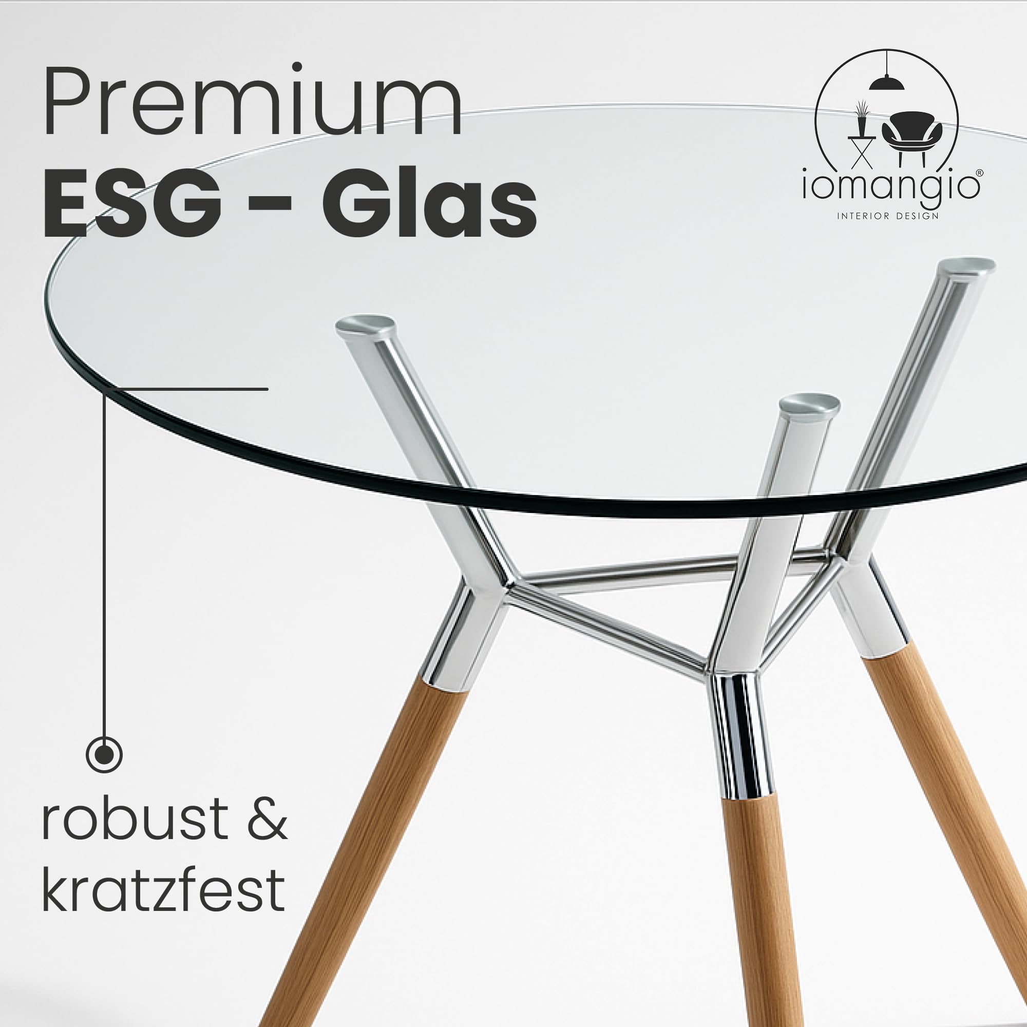 Glasplatte Rund Ø 50 cm | transparente Tischplatte aus gehärtetem ESG-Sicherheitsglas | 8 mm dick – Ideal für DIY-Projekte, Glastische und als Kamin Glasplatte