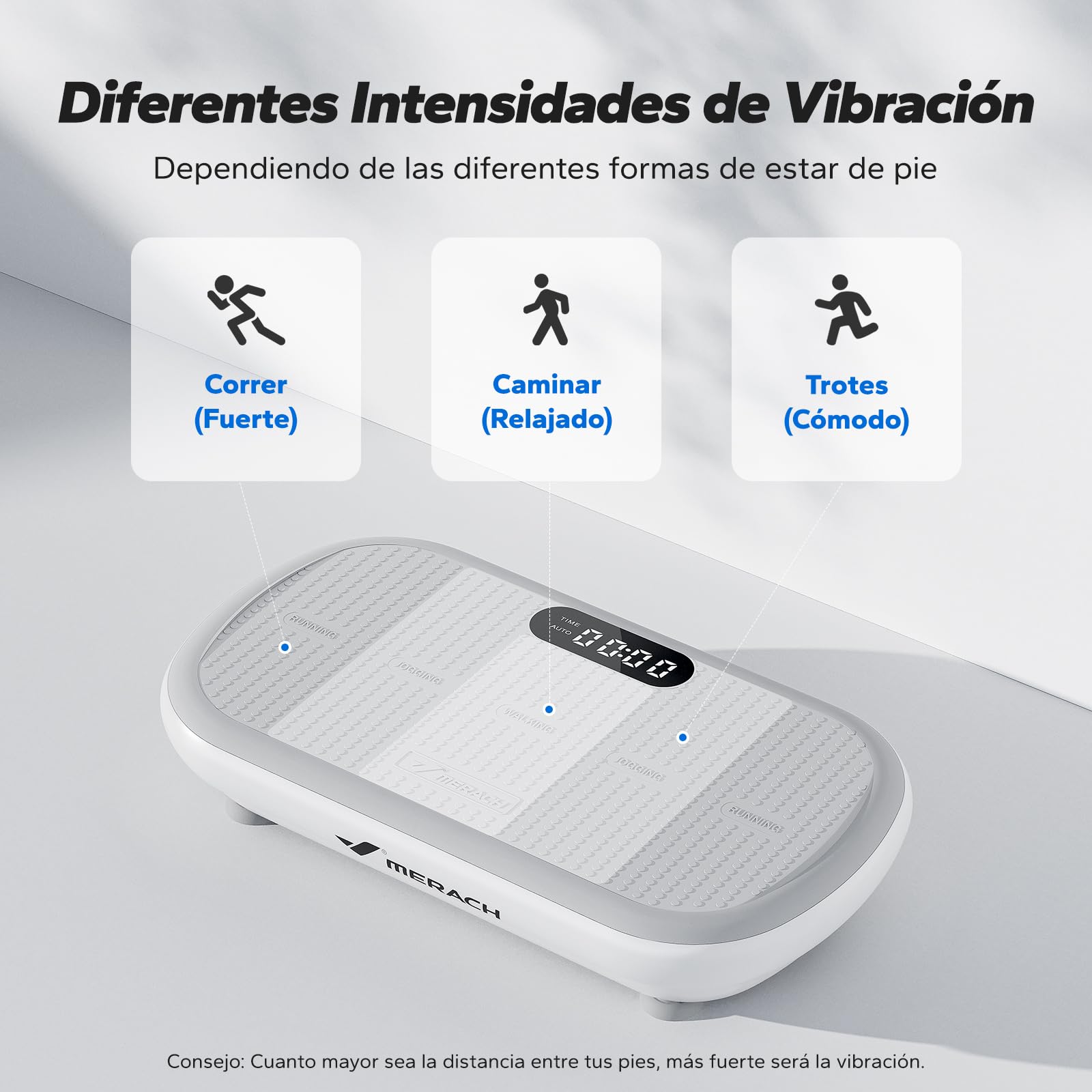 MERACH Potente Plataforma Vibratoria para Entrenamiento y Musculación, 13 mm de Amplitud, 200 kg de Capacidad de Peso, Pedal de Silicona, Altavoz Bluetooth Integrado