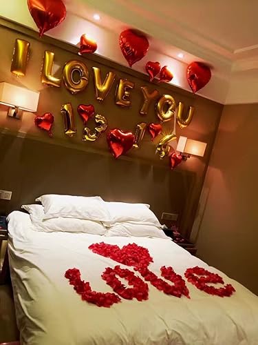 Miniatura 5 de Globos dorados de 16 pulgadas, letras de la A a la Z, números del 0 al 9 para bodas, bailes, fiestas de cumpleaños (número 4)