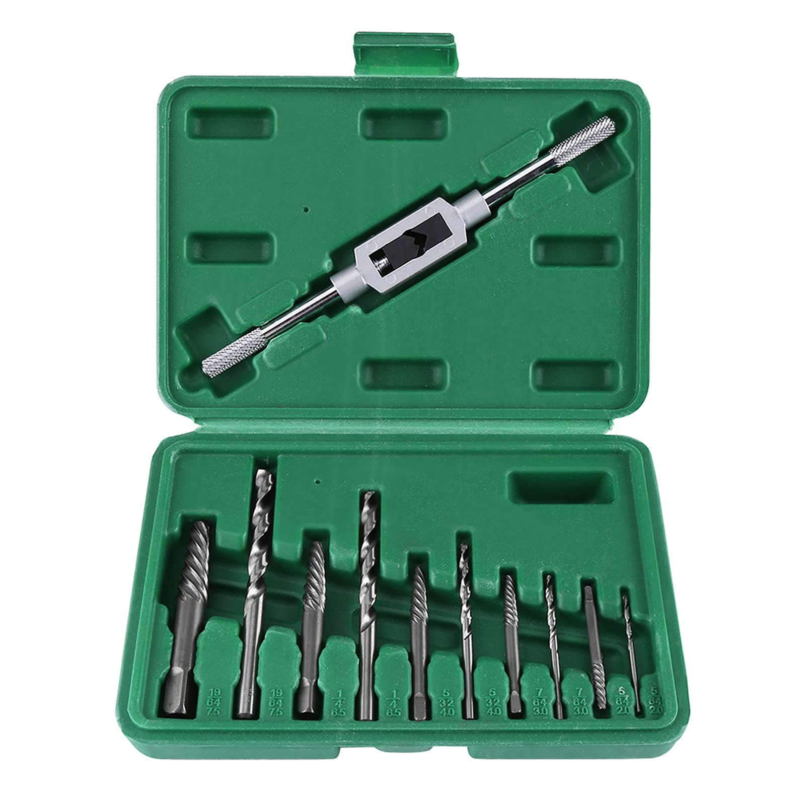11PCS Extractores de Tornillos HSS Extractor de Tornillos Dañados Juego de Extractores de Taladro de Tornillos Rotos Tornillos Herramienta de Extracción Extraída con Caja