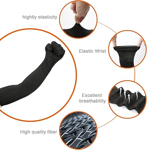 Miniatura 4 de CAWANFLY Mangas protectoras para brazos con orificio para el pulgar y guantes resistentes a cortes con mangas
