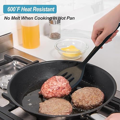 Miniatura 8 de Juego de espátulas de silicona, espátulas resistentes al calor con diseño de una pieza sin costuras, utensilios de goma antiadherentes para hornear