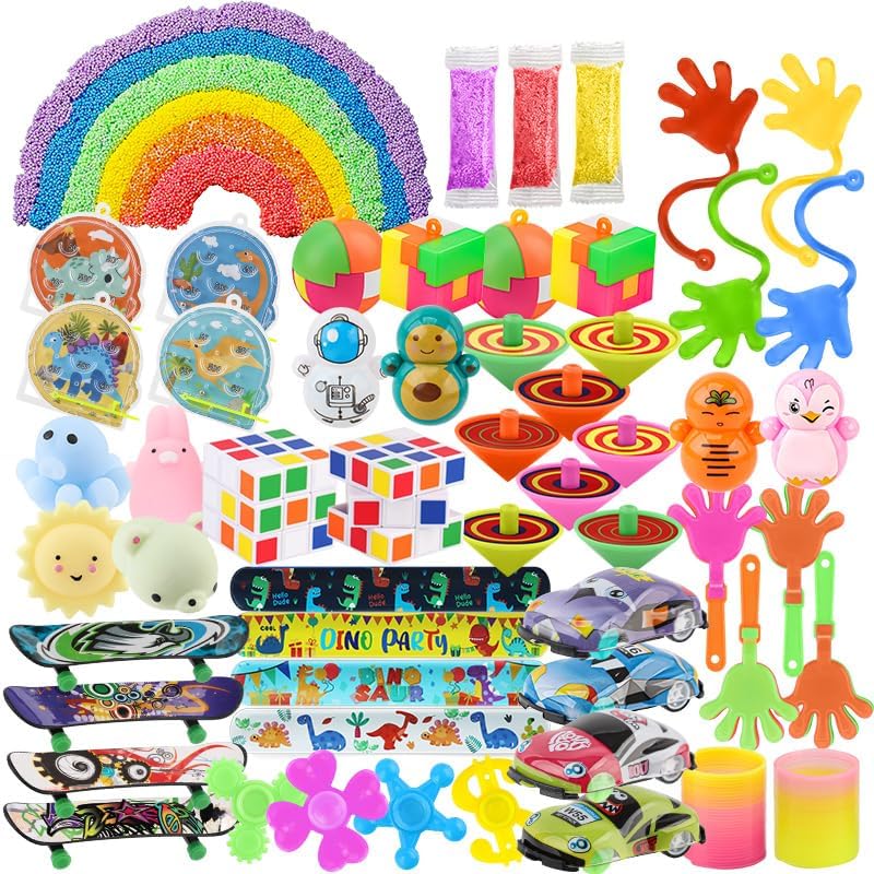 soi-meme 60 Pcs Party Favors Carnival Treasure Box Toys Classroom Prizes Small Mini Bulk Gifts Toys Pinata Easter Basket Stuffers for Kids Boys Girls , Goodie Bags Fillers for Kids Birthday Party