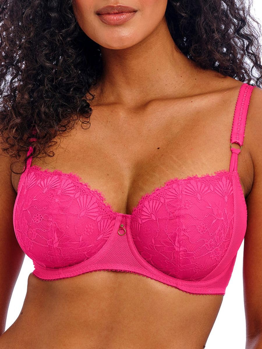 Freya Women's Fascinate Underwire Unlined Balconette Bra, Hot Pink, 32E