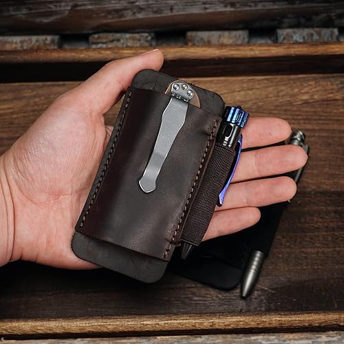 Miniatura 3 de VIPERADE PJ33 - Fundas de cuero para cuchillo, funda de cuchillo de bolsillo, soporte horizontal para cuchillos de bolsillo para cinturón, funda