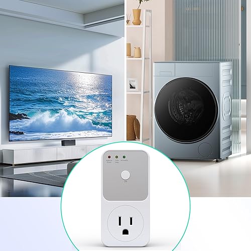 Miniatura 7 de BSEED Protector de sobretensiones  Toma de corriente única de 1800 W para refrigerador, TV, PC, electrodoméstico  Toma de corriente con indicadores