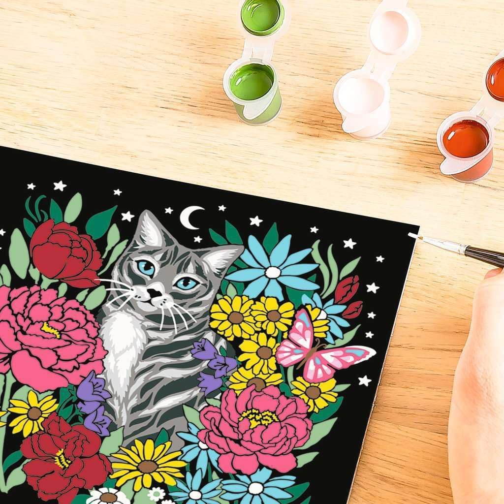 Ravensburger CreArt 25855 Pixie Cold: Cat Painting by Numbers Adults, DIY Painting Set with Brush and Acrylic Paints, Gift for Women and Men, Painting for Adults