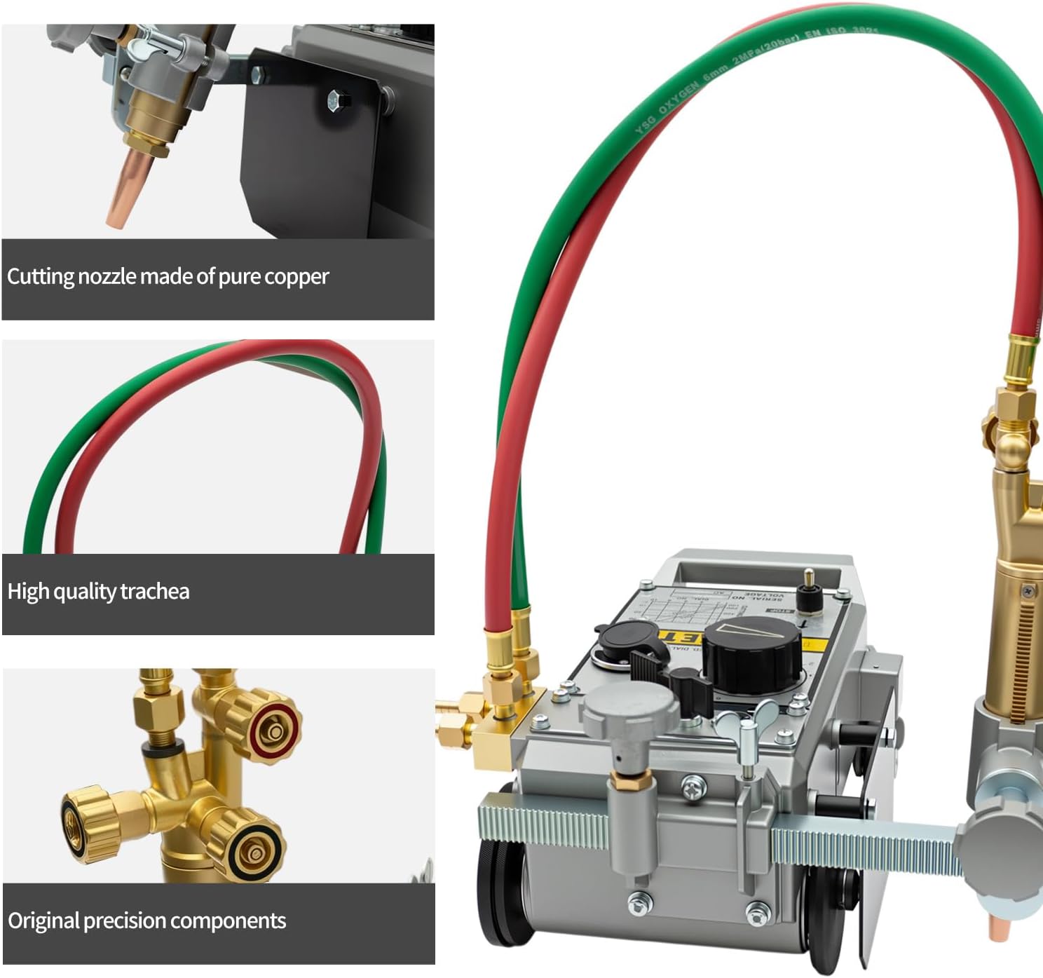 Torch Track Burner Cutting, Automatic Gas Pipe Cutting Machine, Portable Flame Straight Line Cutter, Adjustable Speed, 0.23"-4" Cutting Thickness, 4 PCS of 35.43''(90cm) Tracks - IK12(HK12)