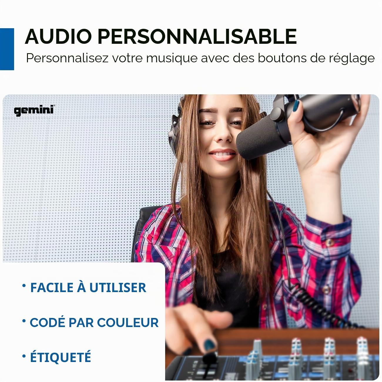 Gemini Sound GEM-12USB - Table de Mixage Analogique Compact à 12 Canaux comprenant 4 Canaux Micro, EQ de Bande 3, Lecture USB de USB Stick et Streaming Bluetooth