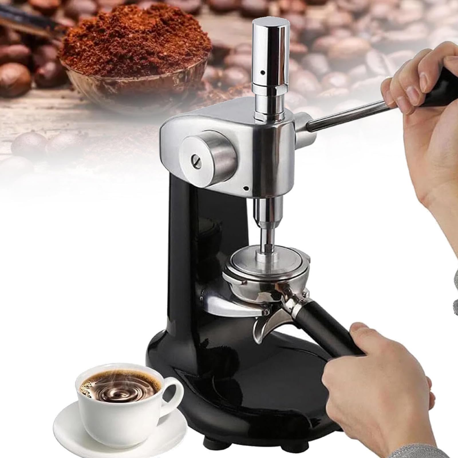 58 mm Tamper do kawy – Ręczny, ilościowy ubijak ze stali nierdzewnej do kawy mielonej i ziaren; Tamper do espresso do użytku komercyjnego i domowego