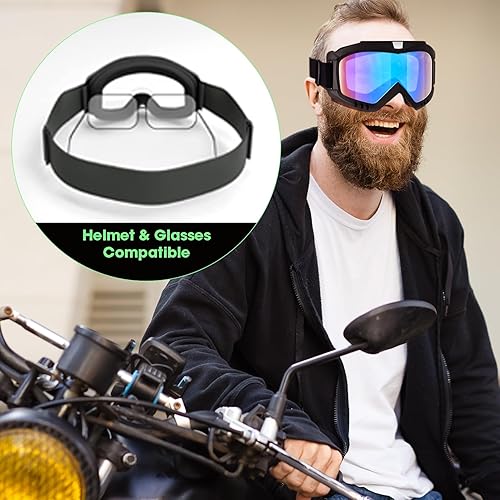 Miniatura 3 de Gafas de motocross, gafas de motocicleta, paquete de 2 gafas para cuatrimoto, gafas de equitación, gafas de esquí, gafas a prueba de viento, gafas