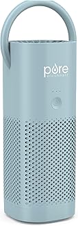 PureZone Mini Portable Air Purifier - True HEPA Filter Cleans Air, Helps Alleviate Allergies, Eliminates Smoke & More - Ideal for Traveling, Home, and Office Use (Starlight Blue)