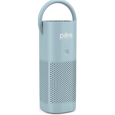Pure Enrichment® PureZone™ Mini Portable Air Purifier - Cordless True HEPA Filter Cleans Air & Eliminates 99.97% of Dust, Odors, & Allergens Close to You - Cars, School, & Office (Starlight Blue)