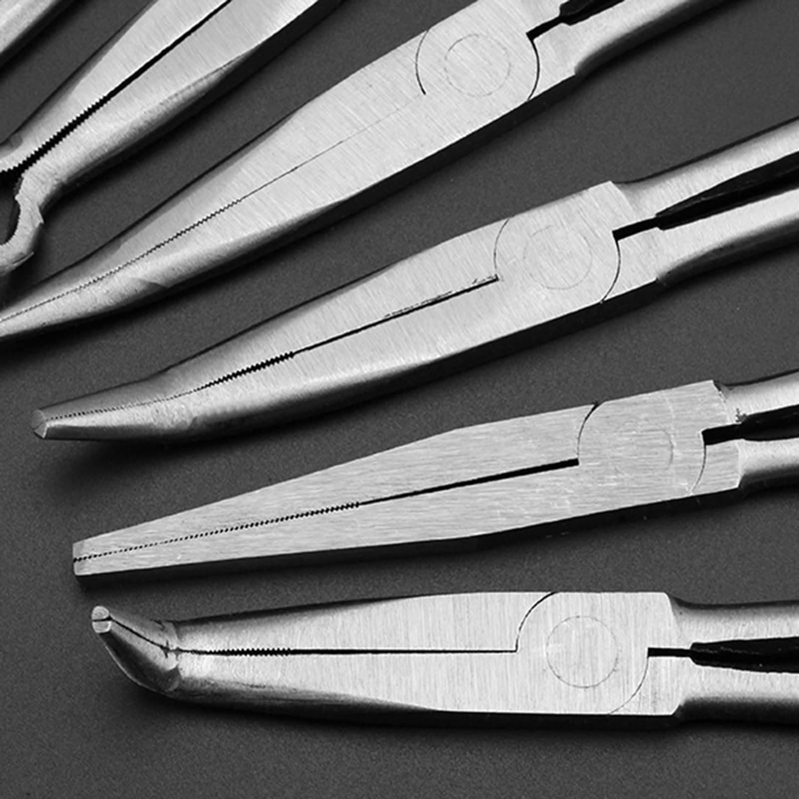Pinze multiuso a becco lungo da 11 pollici, punta dritta ad ago 0/45/90 gradi curva a bocca piatta ergonomica per riparazioni elettroniche