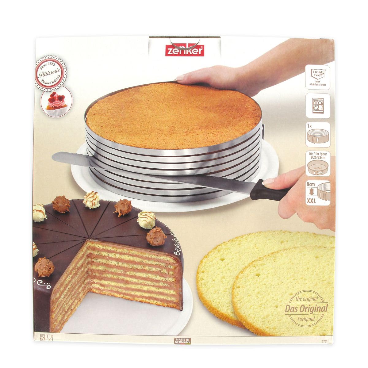Zenker Molde Tarta 26-28 cm. 7701, Acero Inoxidable