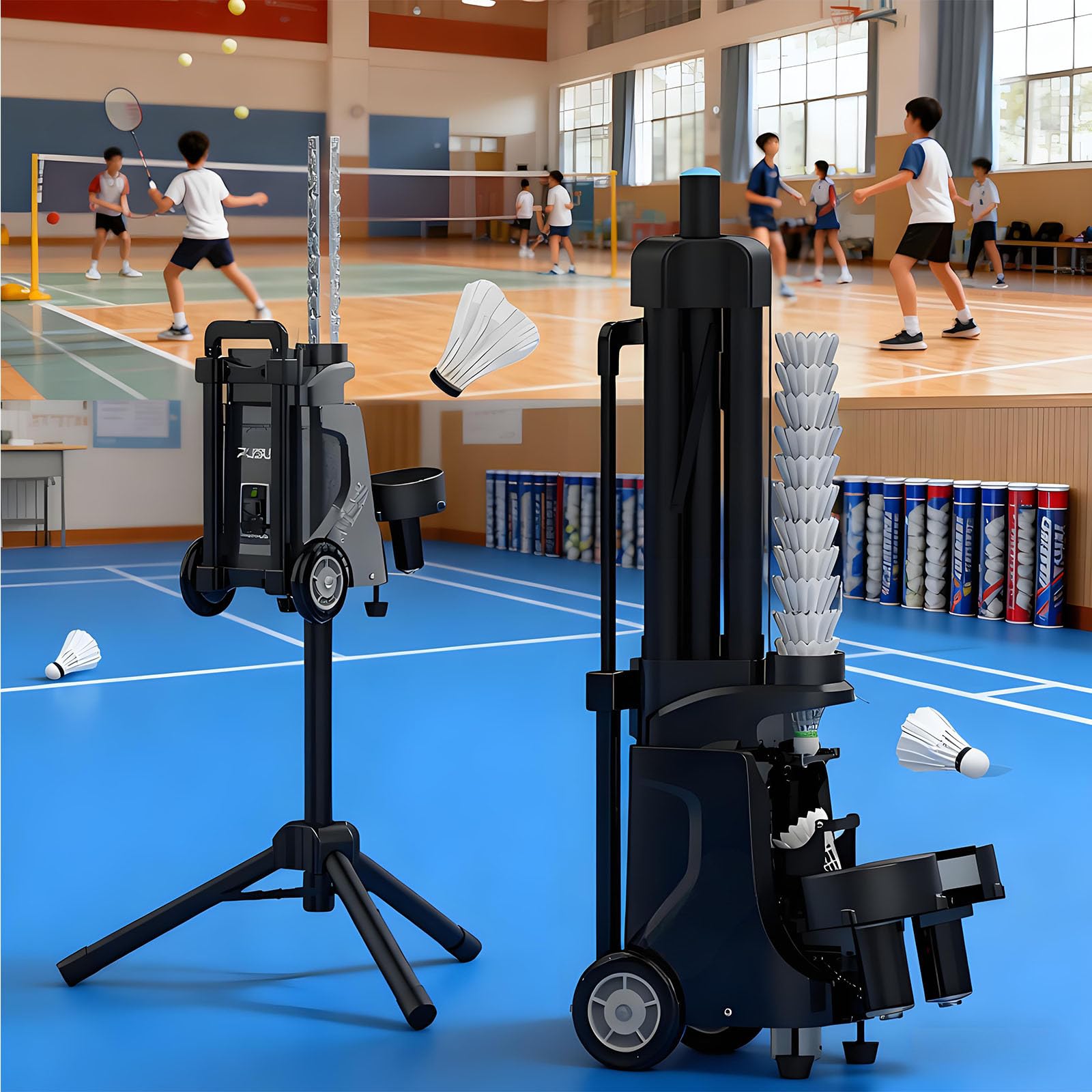 Badminton Ball Machine,Badminton Serving Machine,Automatic Badminton Serving Ball Machine with Remote Control,Shuttlecock Serve Machine for Teenagers,Specialized Training
