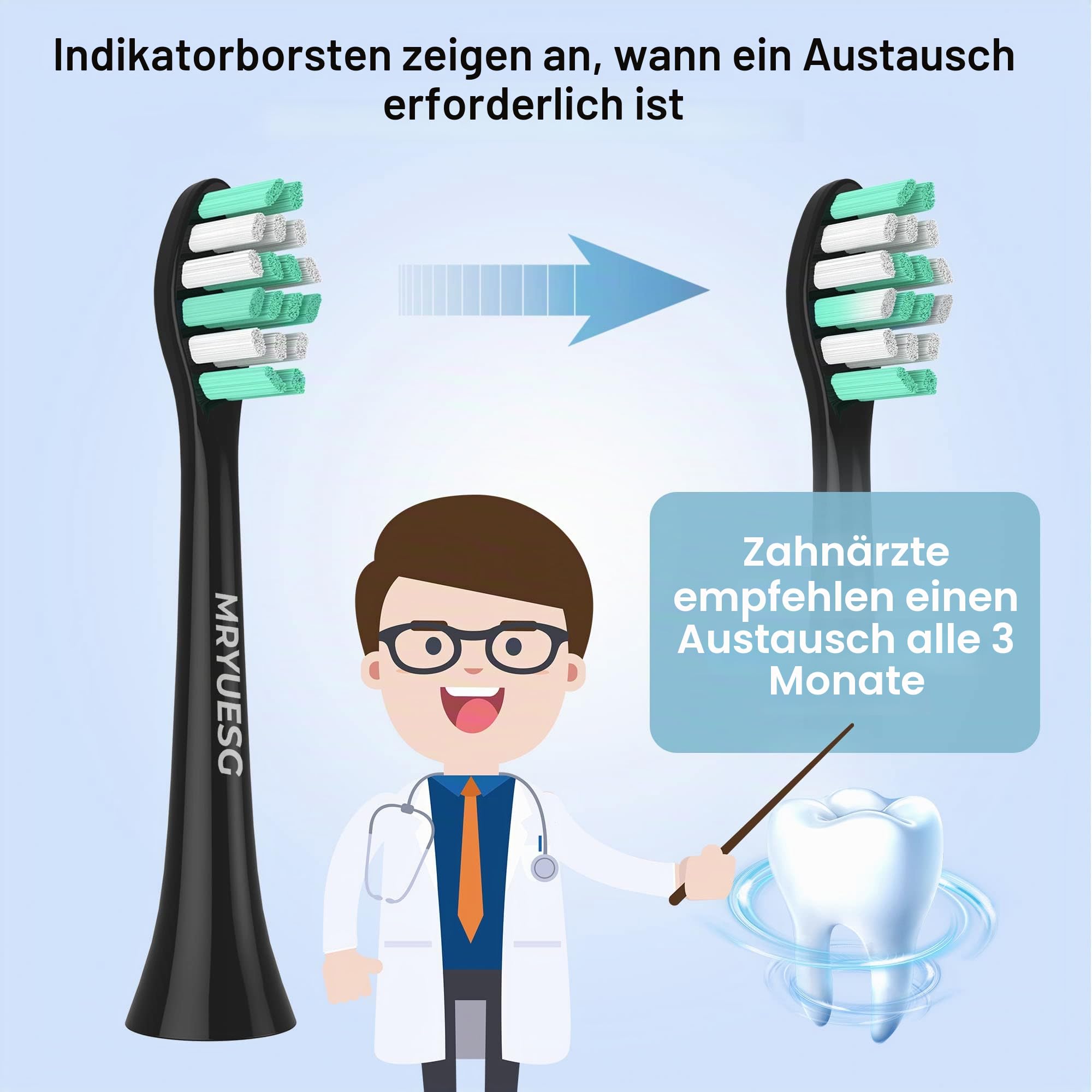 Zahnbürsten-Ersatzköpfe kompatibel mit Phillips Sonicare, 10 Stück, elektrischer Bürstenkopf