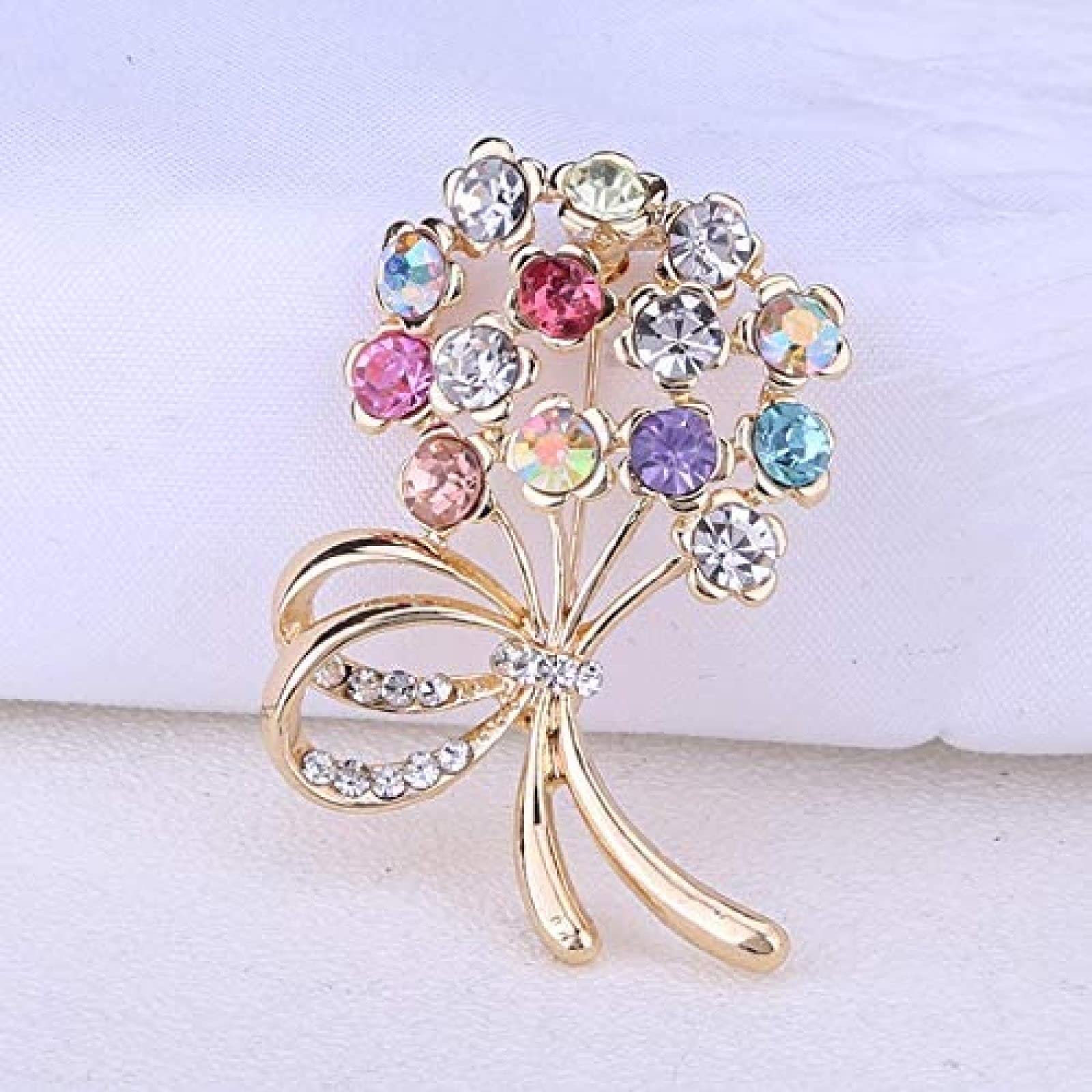 Pin Schal Clips Bunte Blume Pflanze Strass Brosche Schmuck Geschenk
