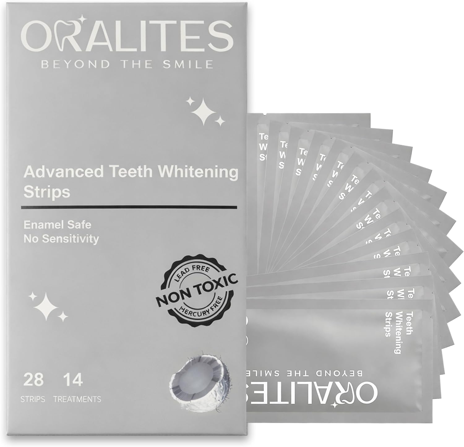 Teeth Whitening Strip - 14 Day Treatment - Enamel Safe & Non Toxic - Dental Tooth Whitener Kit for Brighter, Whitener Teeth & Smile - Charcoal Flavor