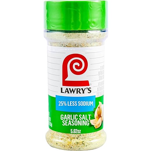Lawry's 25% Less Sodium Garlic Salt With Parsley, 5.62 oz