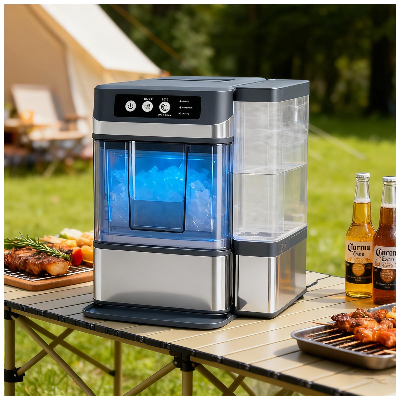 Machine à glaçons pépites pour comptoir de cuisine, appareil autonettoyant