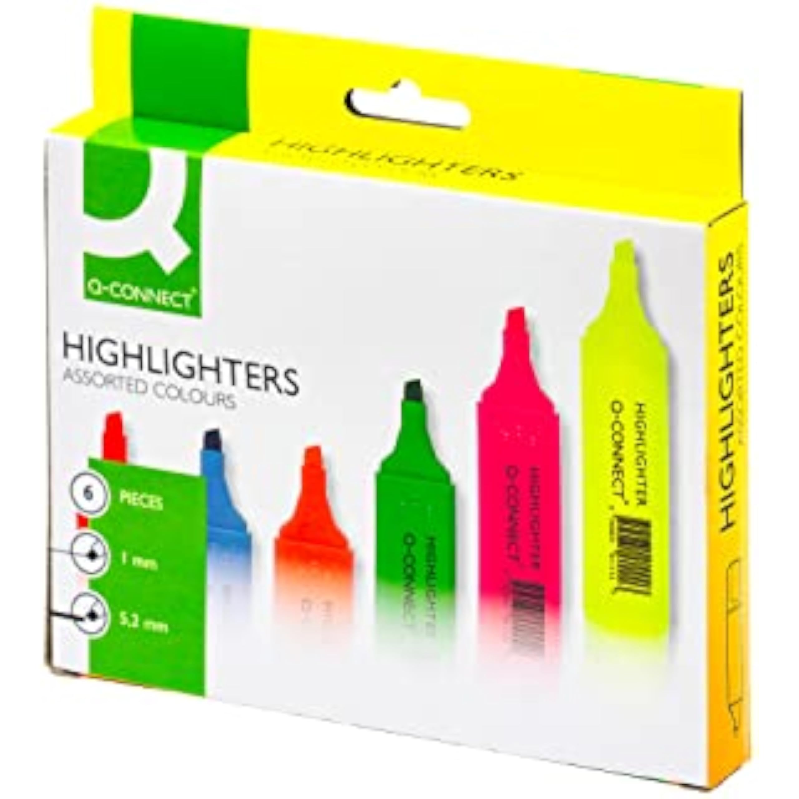 Q CONNECT - KF01909 - HIGHLIGHT - ASSORTED 6PK