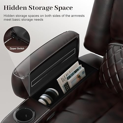 Miniatura 7 de Juego de sofá modular reclinable manual, 7 asientos, de cuero suave, sofá modular esquinero en forma de L de tamaño familiar con carga USB,