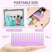 Vista 54 de Patelai Wide Tooth Comb Large Hair Detangling Comb for Curly, Wet Dry Hair, No Handle Detangler Accessories(White, Cyan)