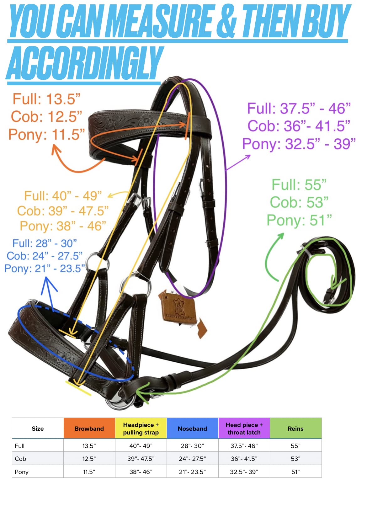 Sidepull gebisslose Trensenzaum Designer-Handschnitzerei Augenbraue Reithalfter oval braun Full Cob Pony