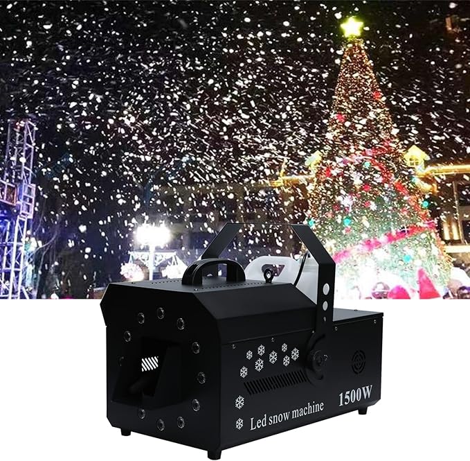 LOYALHEARTDY 1500W Pro Snow Machine Manual Wireless Remote DMX Control 3 in 1 Fake