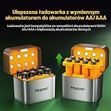 Akumulatorki AAA z ładowarką,16 sztuk,1100 mAh akumulatory AAA Ni-MH,1,2 V,o wysokiej pojemności,długa żywotność,rechargeable AAA batteries,ładowarka AA/AAA,ładowarka do akumulatorów litowych