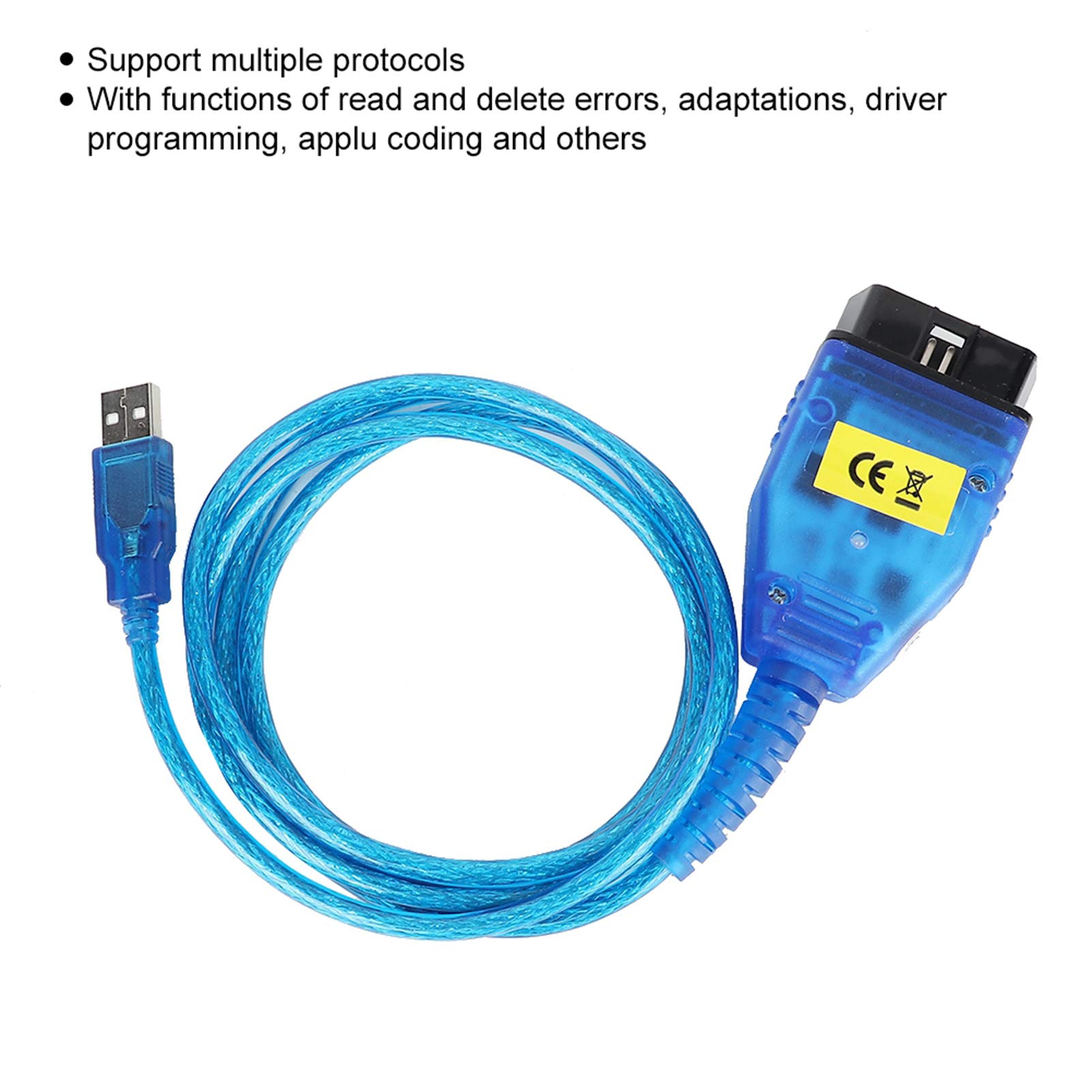 EVGATSAUTO USB OBD2 Diagnosekabel Interface K+DCAN K+CAN Adapter mit Schalter und CD-Treiber für Mini