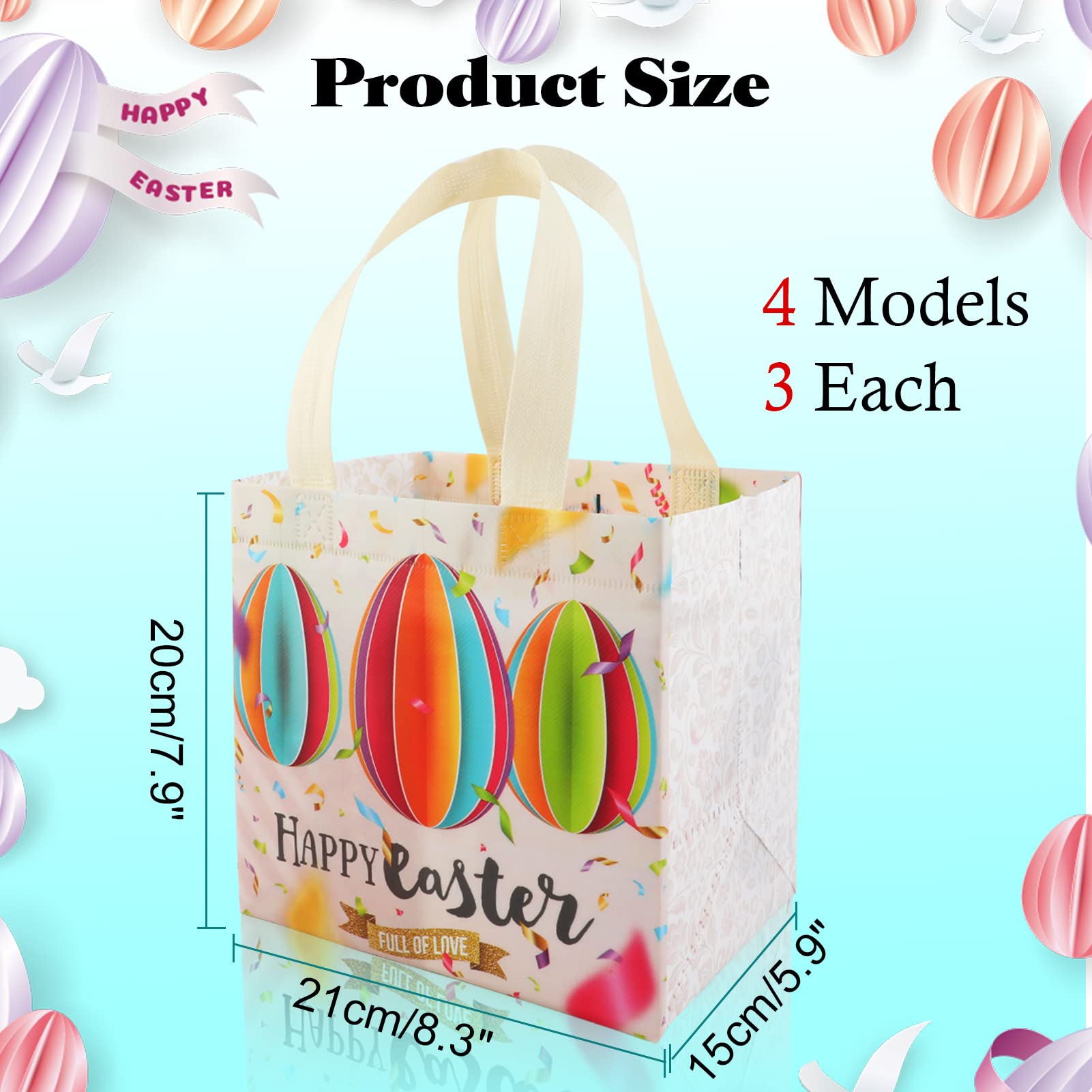 PINWATT Oster-Geschenktüte Groß Mit Karte & Seidenpapier – Für Eiersuche & Kindergeburtstage