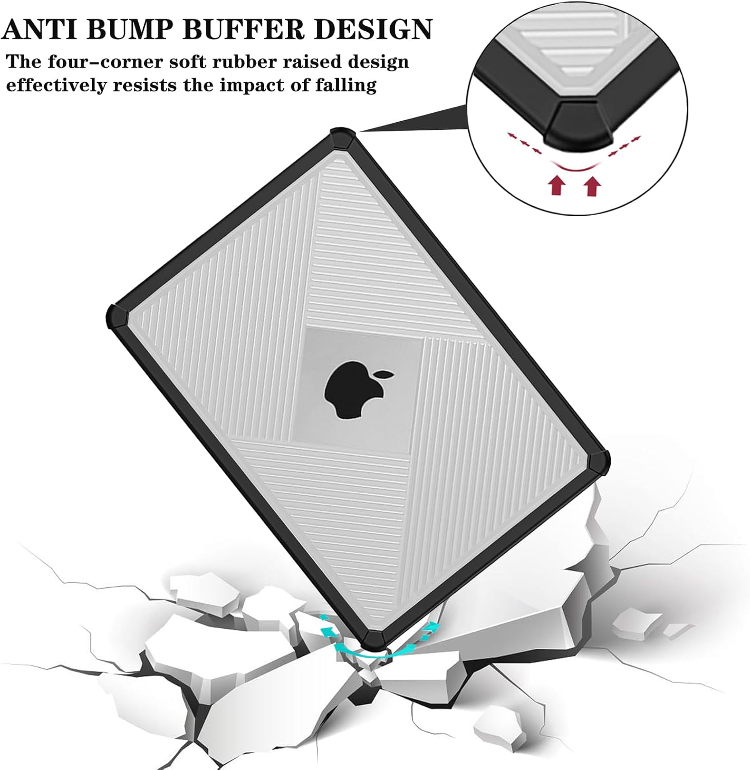 for MacBook Pro 14 inch Case 2021-2024 Released M4 M3 M2 Pro/Max Chip A3112 A3185 A3401 A2918 A2992 A2779 A2442 Shockproof Soft TPU Cover with Keyboard Film and Screen Film,Transparent