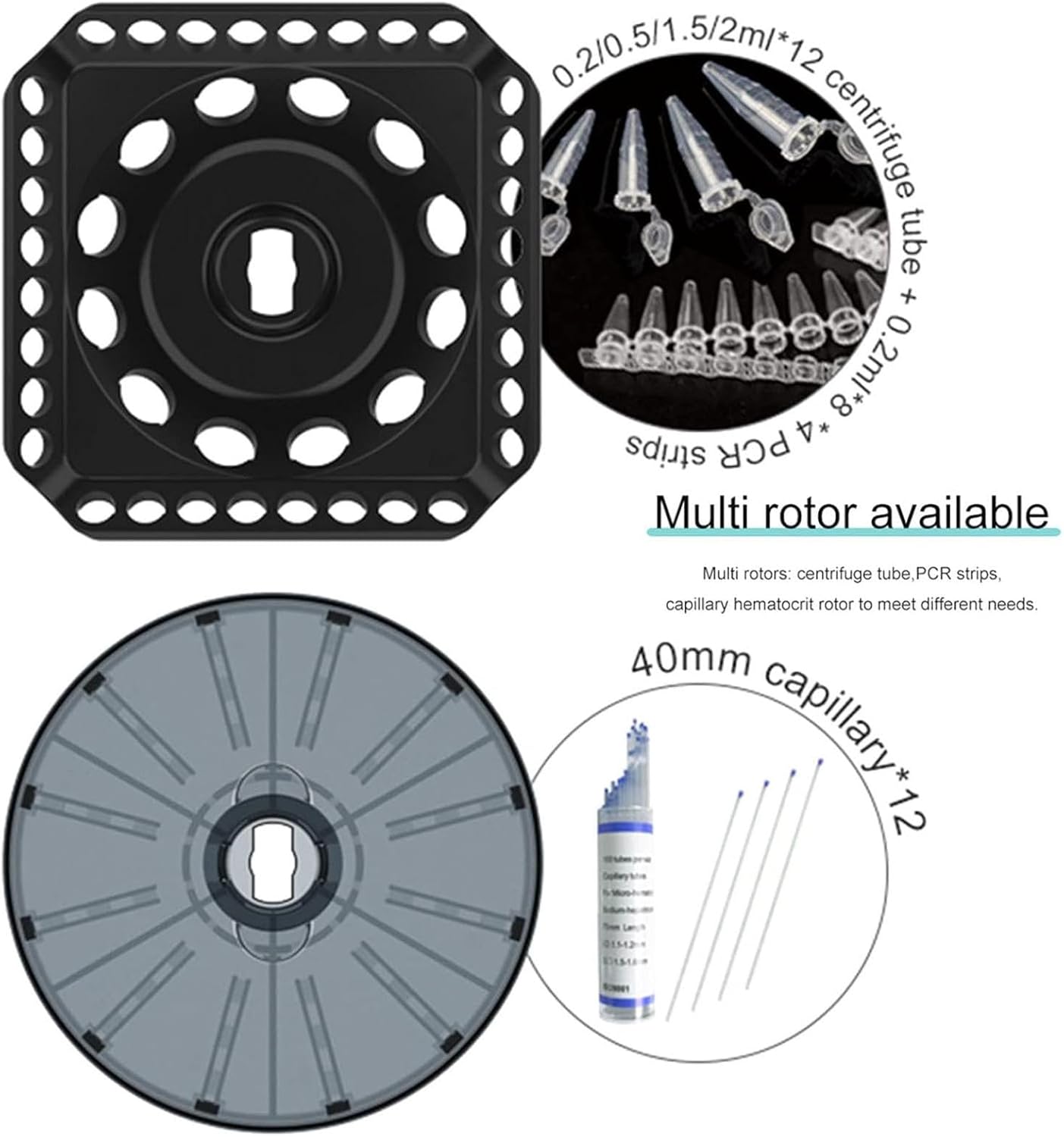 Mini Centrifuge Machine, 7000RPM Lab Benchtop PCR Centrifuges High Speed Electric Desktop Centrifuge for 0.2/0.5/1.5/2ml