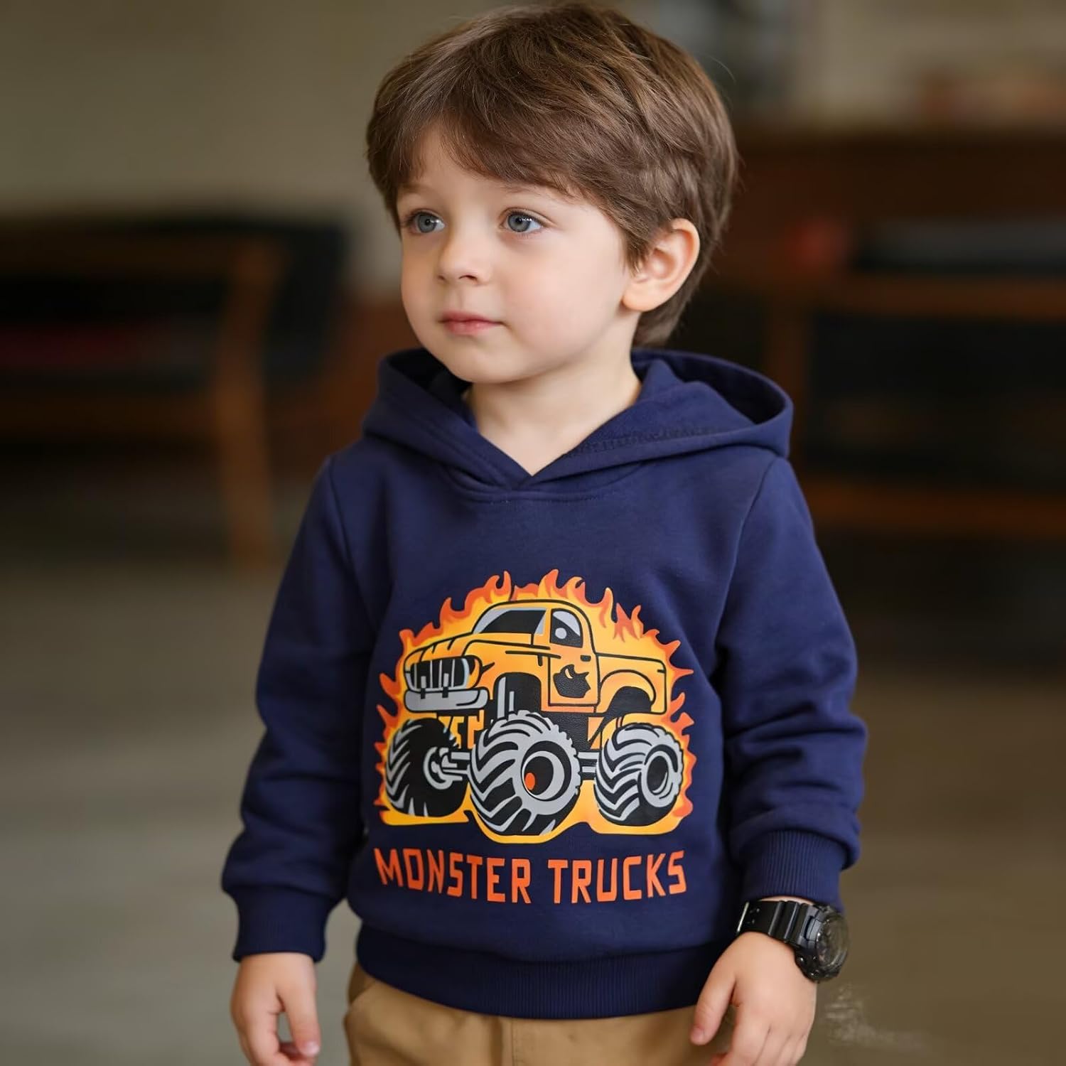 2-Pack Boy Sweatshirts Toddler Warm Hoodie Kid Winter Pullover 2-7Y