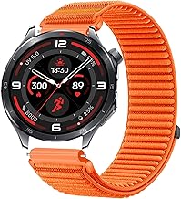 GIOPUEY Strap Compatible with OnePlus Watch 3, Nylon Replacement Outdoor Sport Loop Watch Strap, Braided Bracelet Strap Band - Orange