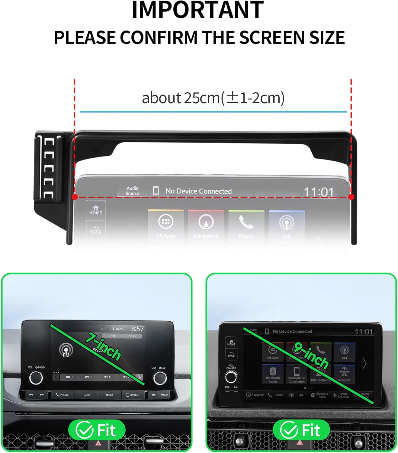 Wireless Charging Car Phone Holder for Acura Integra 2023-2025 / Integra Type S 2024-2025 / ADX 2025, 7/9" Screen Fixed Clip, 360° Rotation Car Phone Mount Compatible with MagSafe