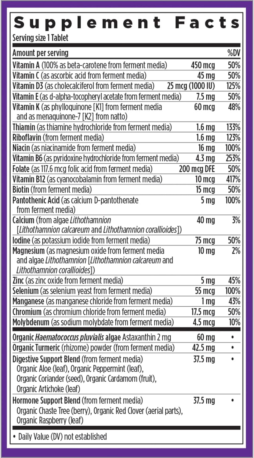 New Chapter Multivitamin for Women 50 Plus + Immune Support - Every Woman's One Daily 55+ with Fermented Probiotics + Whole Foods + Astaxanthin + Organic Non-GMO Ingredients - 72 ct