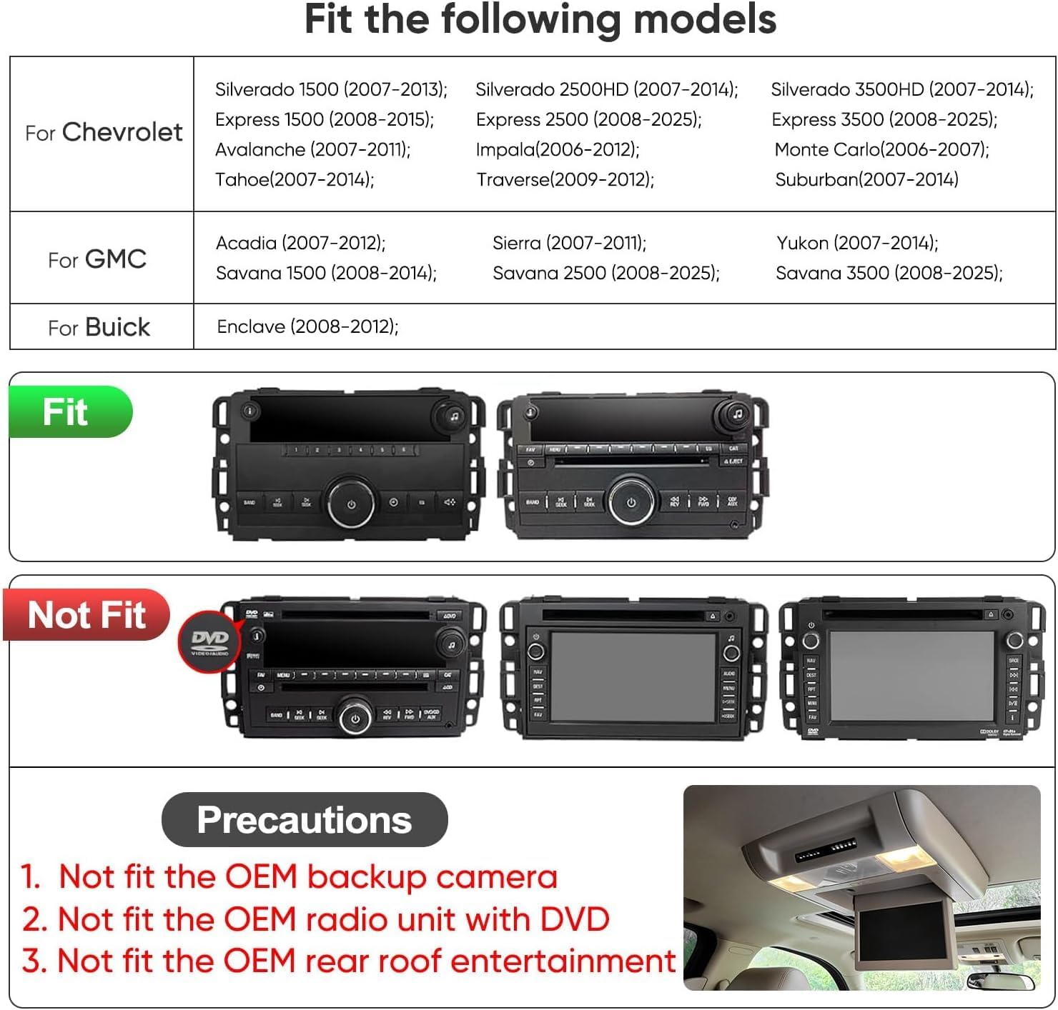 5GWiFi6(4Ram 64Rom)(1201Mbps) 10th for Chevy Silverado 2007-2013 Tahoe Equinox GMC Sierra Yukon Car Radio Android 13 Stereo with Wireless/Wire CarPlay Android Auto,1080P Camera