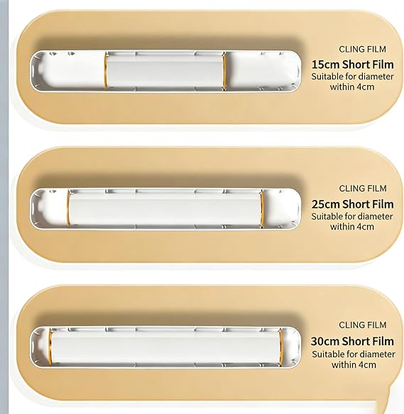 Magnetic Aluminum Foil Dispenser, Magnetic Kitchen Foil & Cling Film Dispenser, Plastic Wrap & Parchment Paper, One-Hand Slide Cutter, No-Drill Under Cabinet Mount (Yellow)
