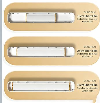 Magnetic Aluminum Foil Dispenser, Magnetic Kitchen Foil & Cling Film Dispenser, Plastic Wrap & Parchment Paper, One-Hand Slide Cutter, No-Drill Under Cabinet Mount (Yellow)
