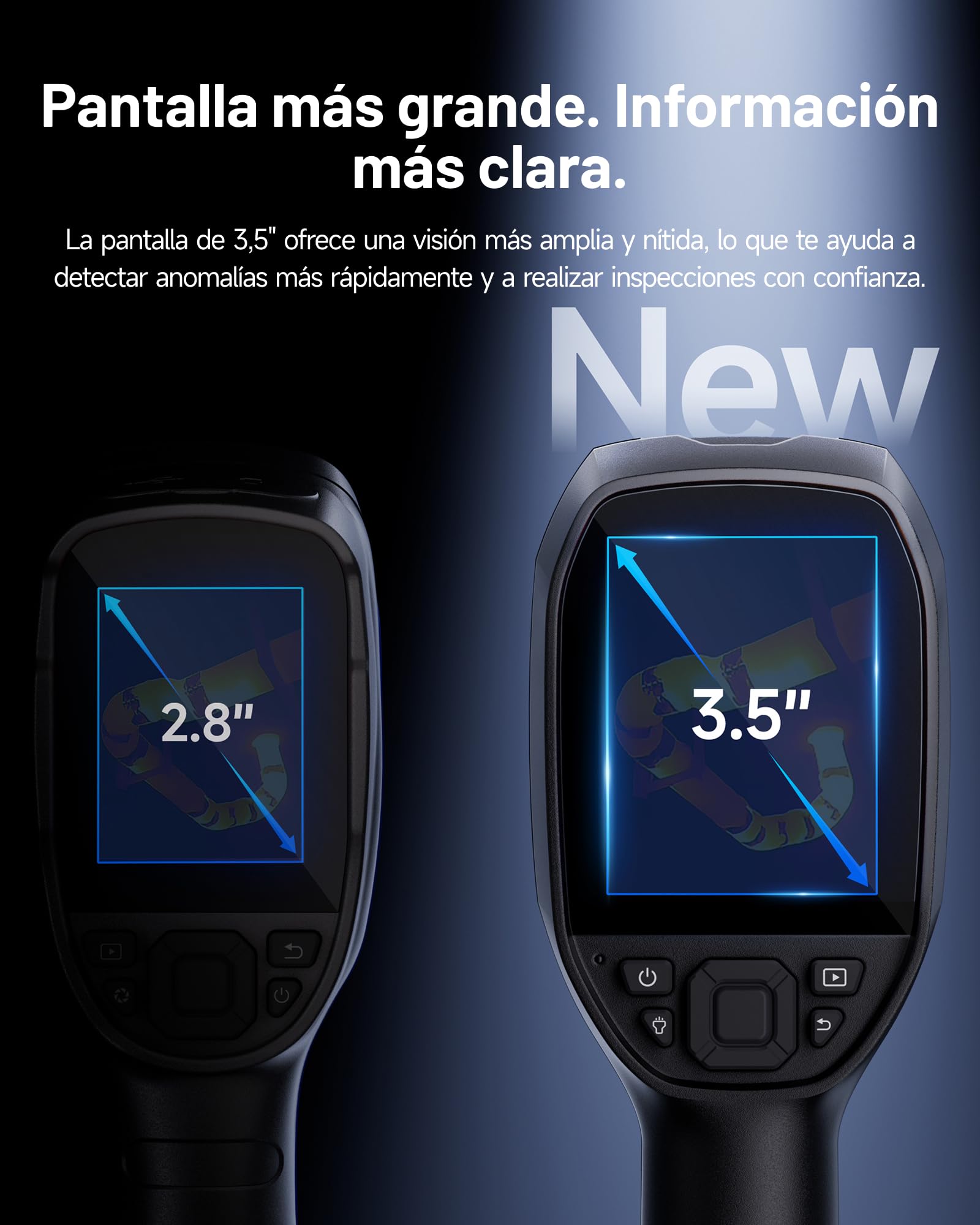 TOPDON Cámara Termografica TC004 con 512x384 Resolución TISR, 64GB Almacenamiento, 3,5″ Pantalla Camara Termica con Wifi, Grabación de Vídeo, Análisis de PC, para Inspección Eléctrica/Climatización