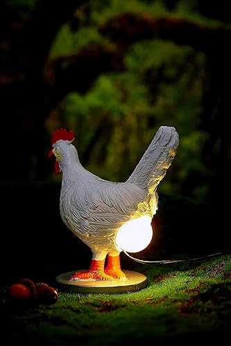 Miniatura 6 de Luz nocturna LED 3D para gallina con USB, lámpara de huevo de resina en caja de regalo, divertida lámpara de mesa de pollo para Pascua, Navidad,