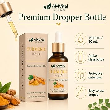 AMVital Turmeric Cream & Face Oil Skincare Bundle