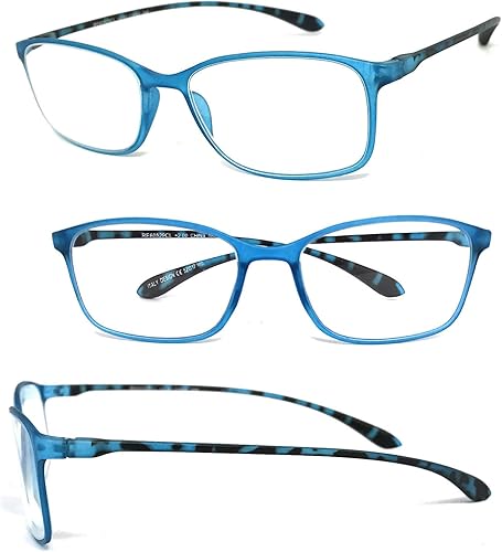 Miniatura 2 de Gafas de lectura rectangulares para hombre y mujer, con montura delgada colorida (3 pares, negronaranjaverde, +2.00)