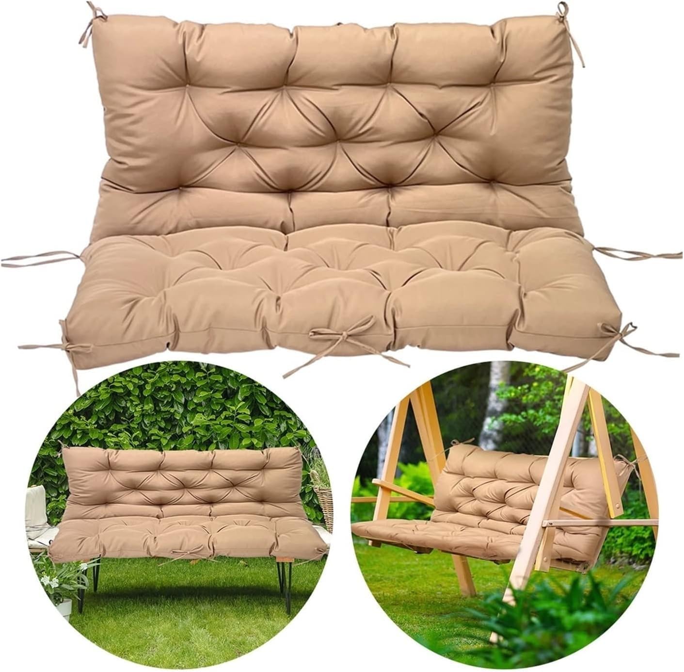 Cuscini per dondolo da esterno, cuscino per panca da giardino per mobili da giardino, cuscini di ricambio per sedie a sdraio a 3 posti, resistenti e confortevoli, per veranda, patio, sedie antiscivolo